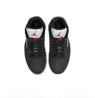 Air Jordan 5 Black Red Beige Basketball Shoes 4