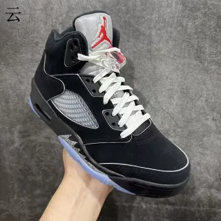 Air Jordan 5 Black Silver Red Basketball Shoes