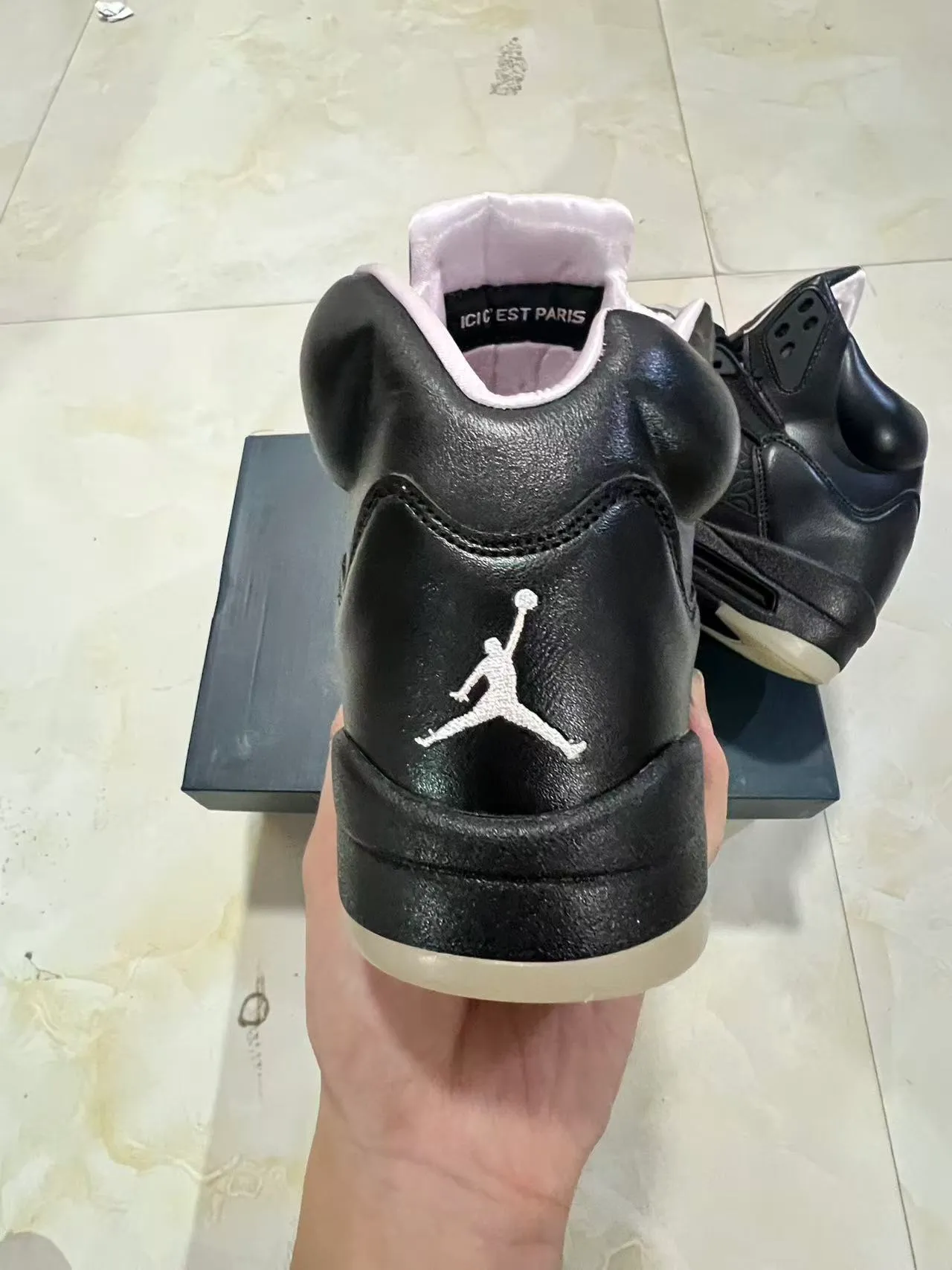 Air Jordan 5 Black White Lightning Bolt Basketball Shoes 8