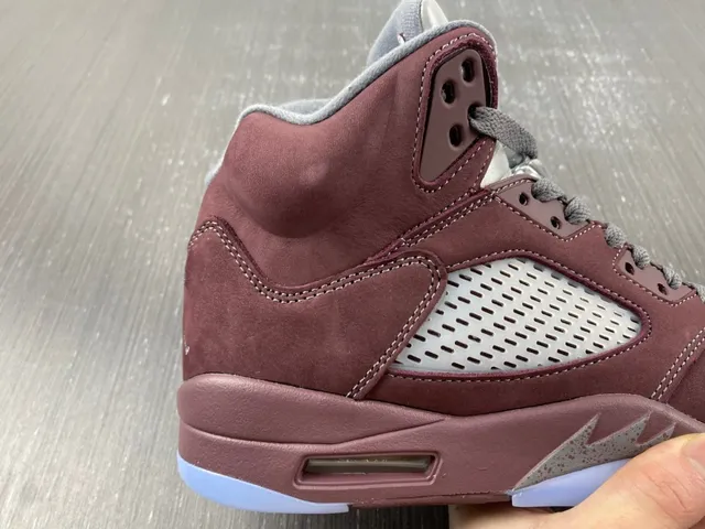 Air Jordan 5 Burgundy and Light Blue Basketball Shoes 5