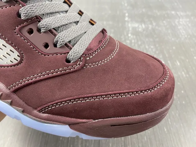 Air Jordan 5 Burgundy and Light Blue Basketball Shoes 6
