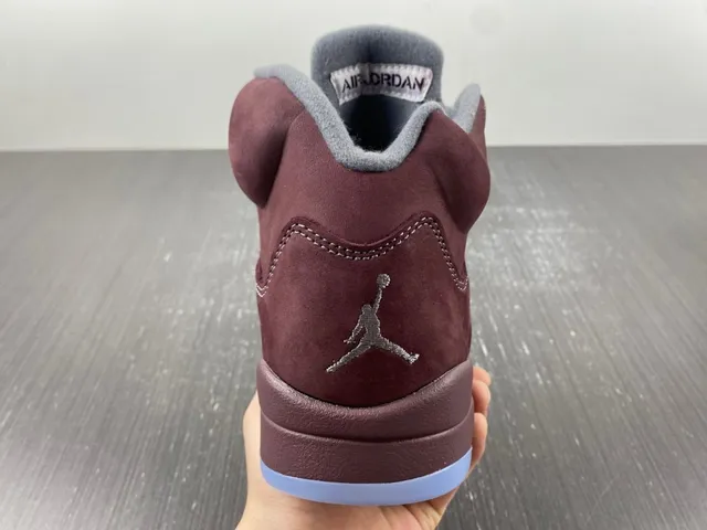 Air Jordan 5 Burgundy and Light Blue Basketball Shoes 7