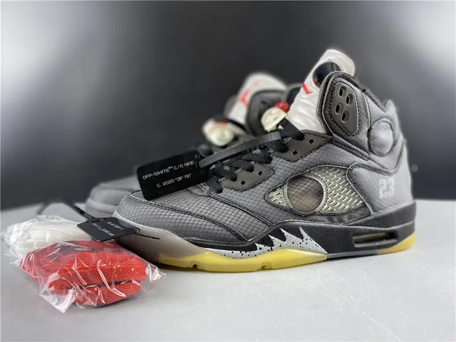 Air Jordan 5 Gray and Yellow Basketball Shoes 3