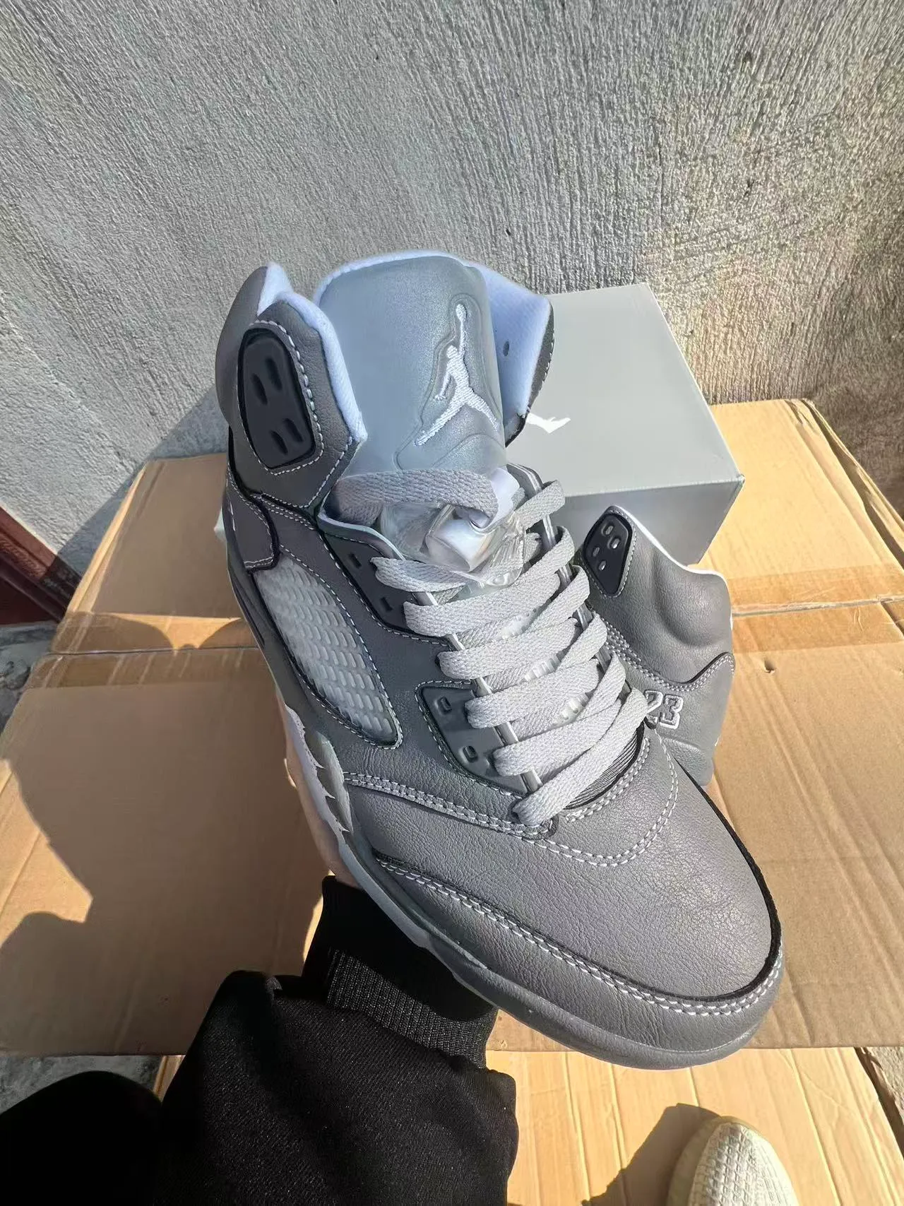 Air Jordan 5 Gray Monochrome Basketball Shoes 2