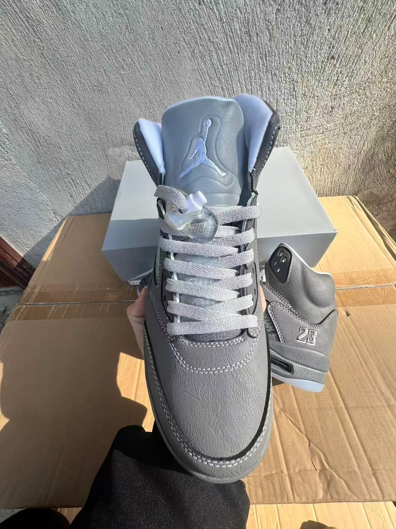 Air Jordan 5 Gray Monochrome Basketball Shoes 3