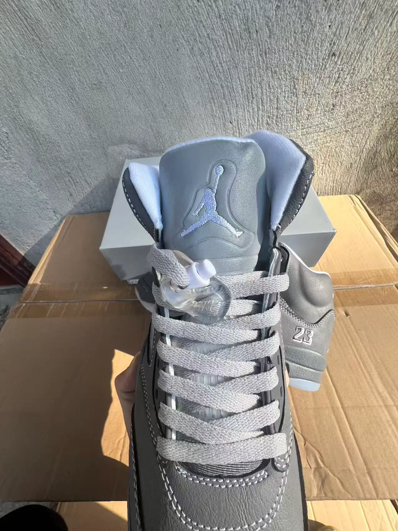 Air Jordan 5 Gray Monochrome Basketball Shoes 4