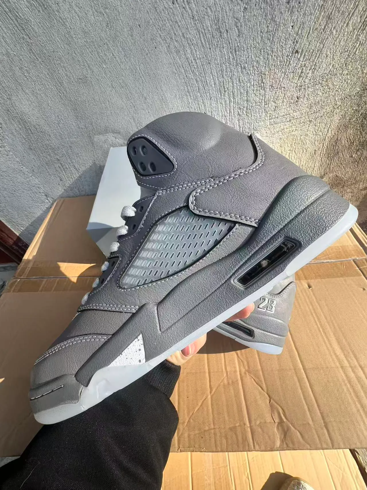 Air Jordan 5 Gray Monochrome Basketball Shoes 5