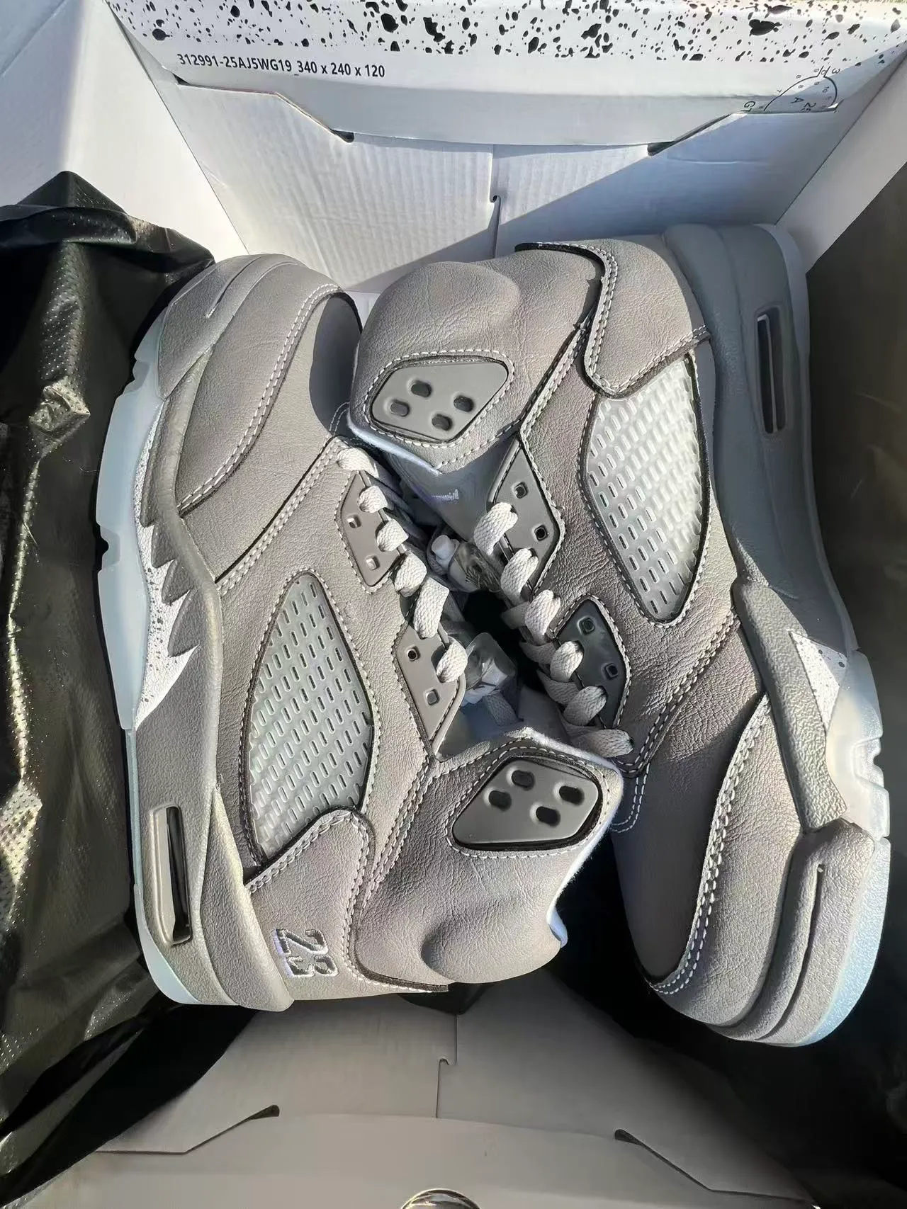 Air Jordan 5 Gray Monochrome Basketball Shoes 9