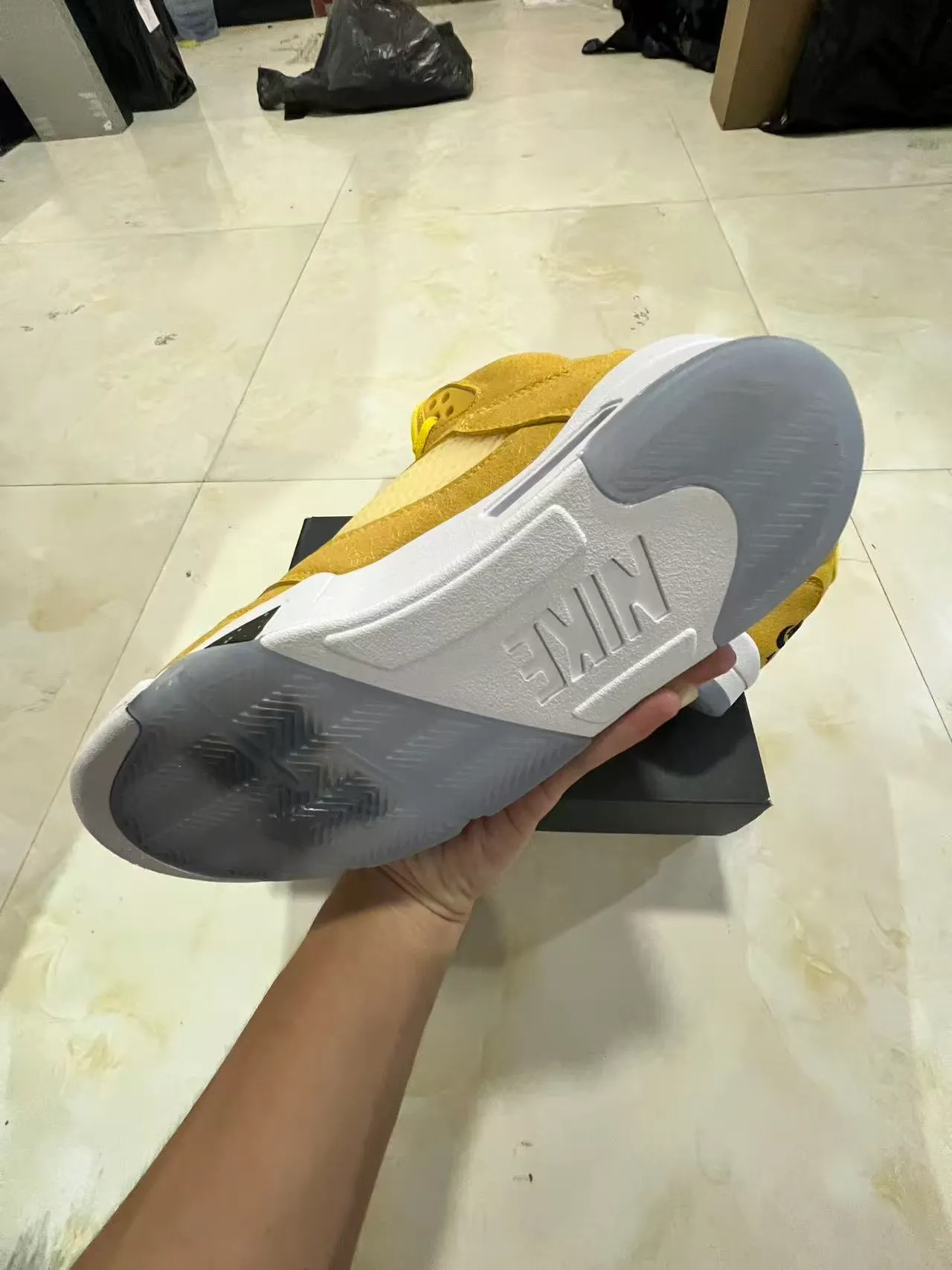 Air Jordan 5 Mustard Yellow Suede Mesh Basketball Shoes 6