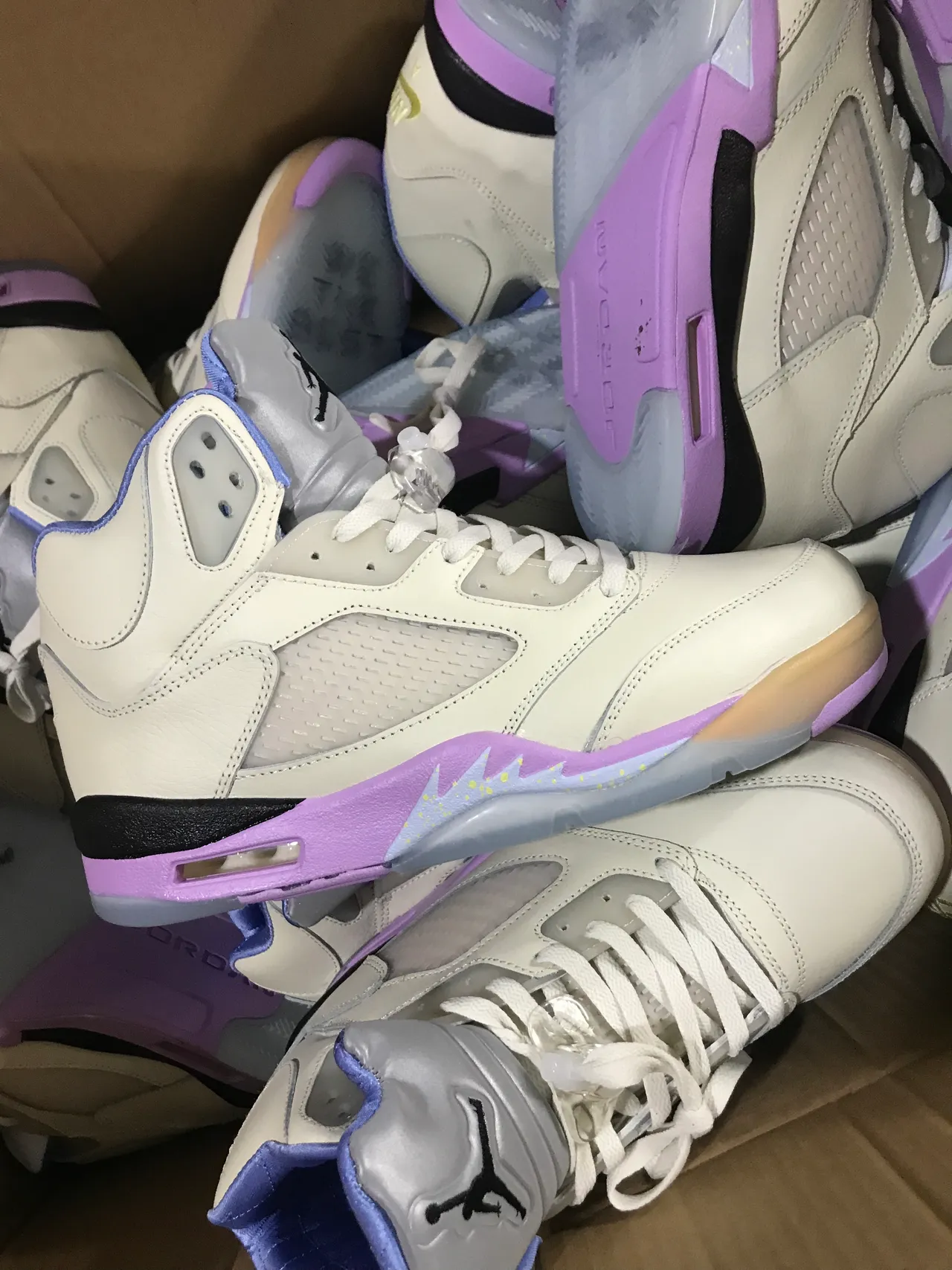 Air Jordan 5 Off-White Purple Black Basketball Shoes 2