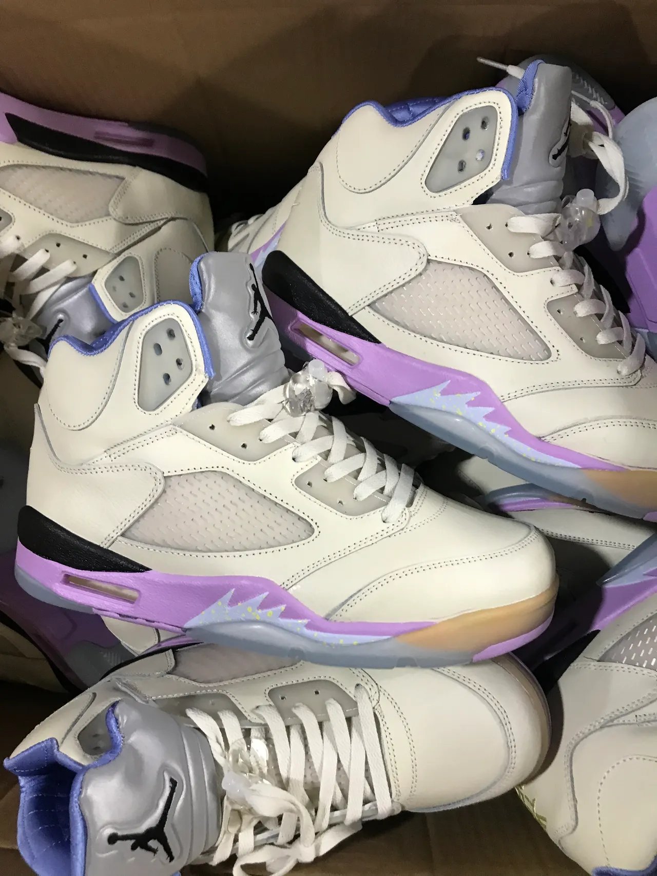 Air Jordan 5 Off-White Purple Black Basketball Shoes 3