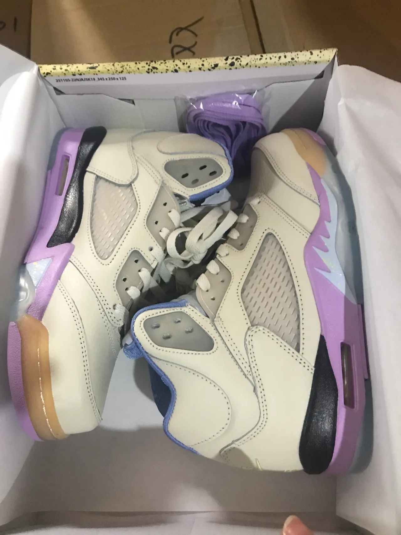 Air Jordan 5 Off-White Purple Black Basketball Shoes 5
