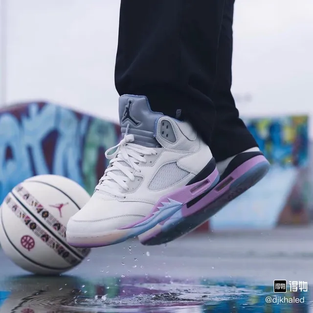 Air Jordan 5 Off-White Purple Black Basketball Shoes 11