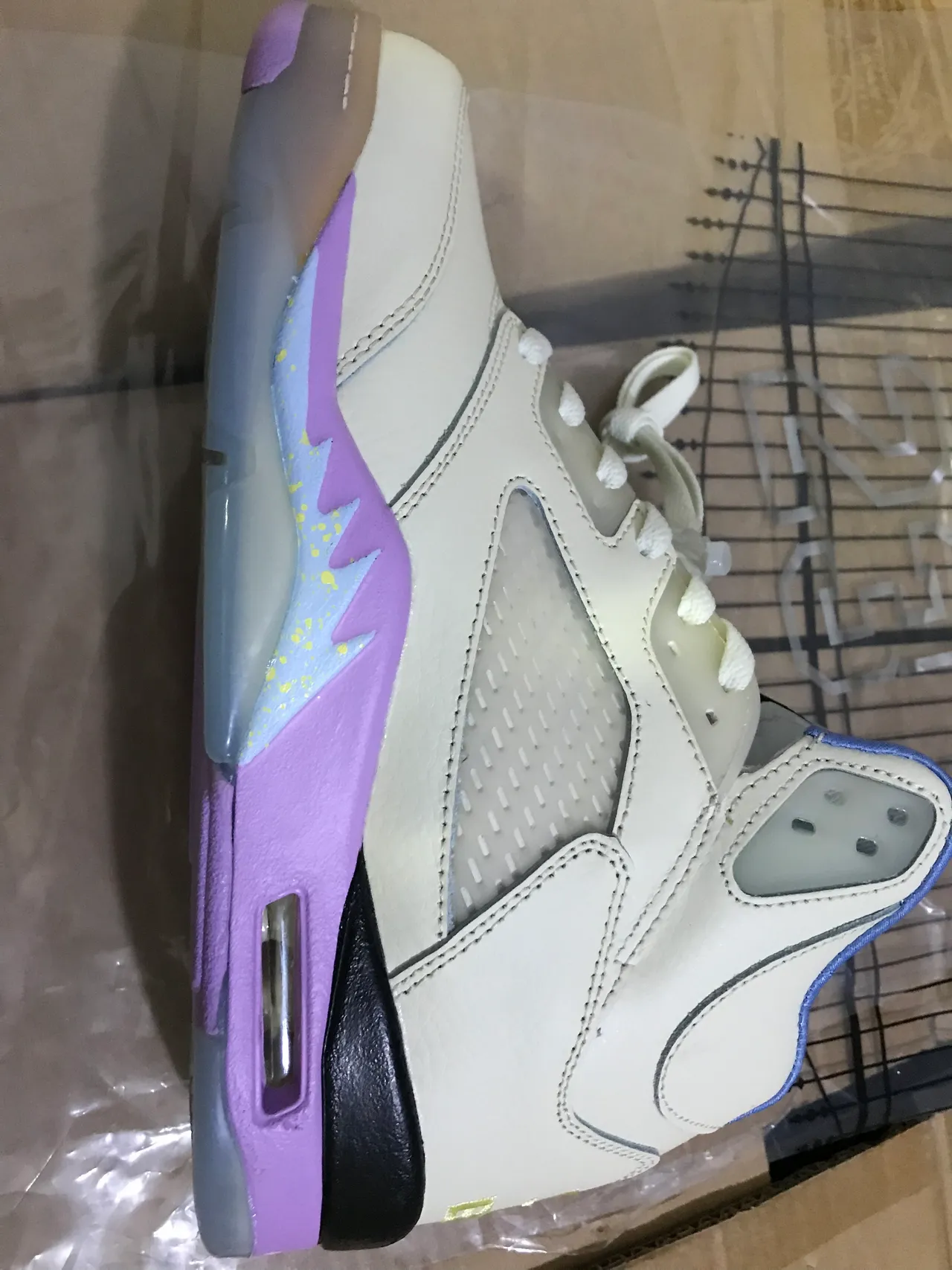Air Jordan 5 Off-White Purple Black Basketball Shoes 14