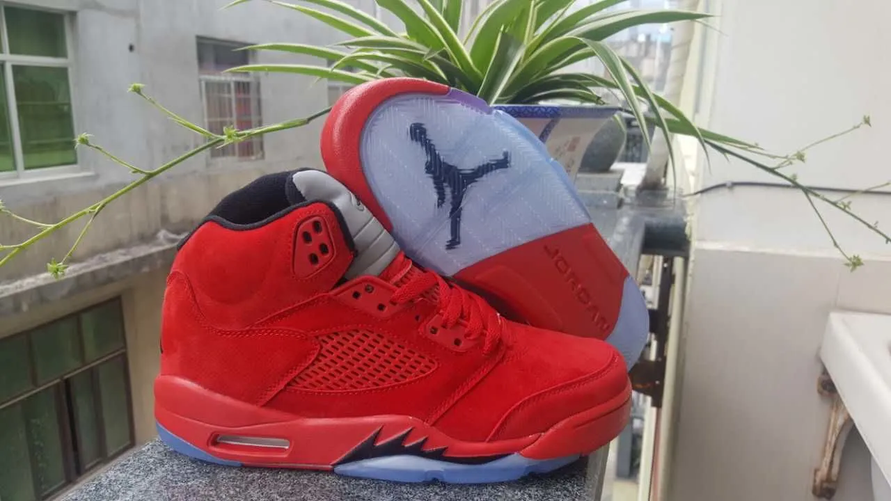 Air Jordan 5 Royal Blue Suede High-Top Basketball Shoes 3