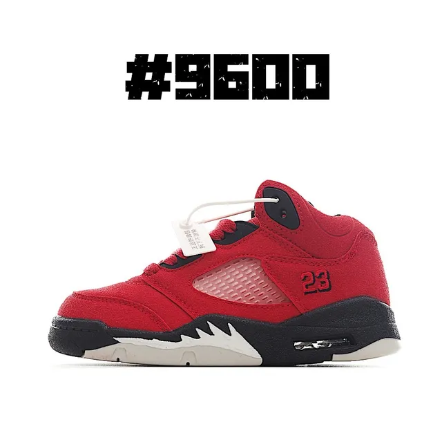 Air Jordan 5 White Black Red Basketball Shoes 9