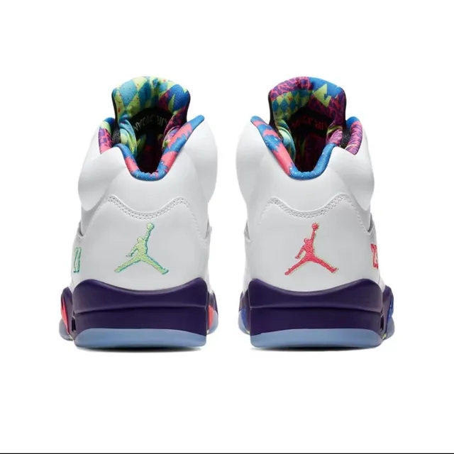 Chaussures de basketball Air Jordan 5 blanc violet vert néon rose 3