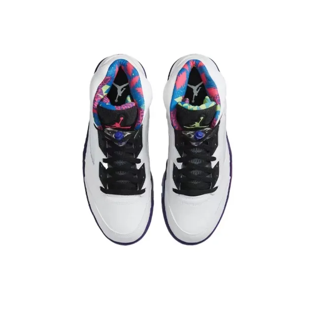 Chaussures de basketball Air Jordan 5 blanc violet vert néon rose 4