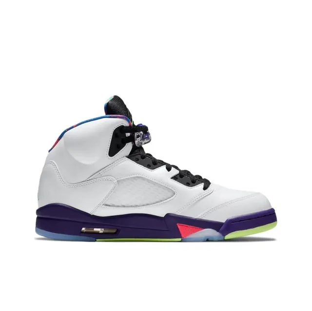Chaussures de basketball Air Jordan 5 blanc violet vert néon rose 5