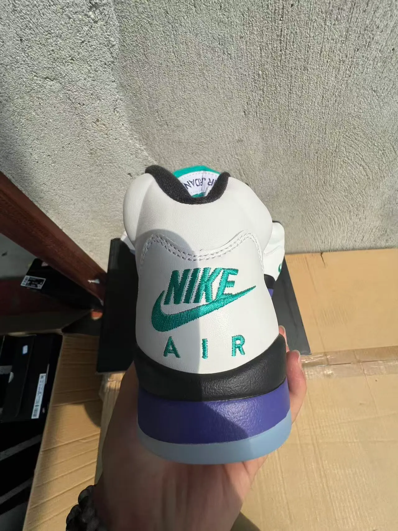 Air Jordan 5 White Purple Teal Basketball Shoes 6