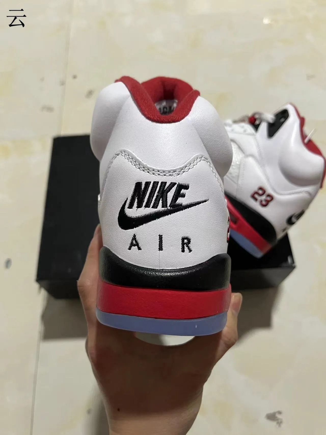 Air Jordan 5 White Red Black Basketball Shoes 8