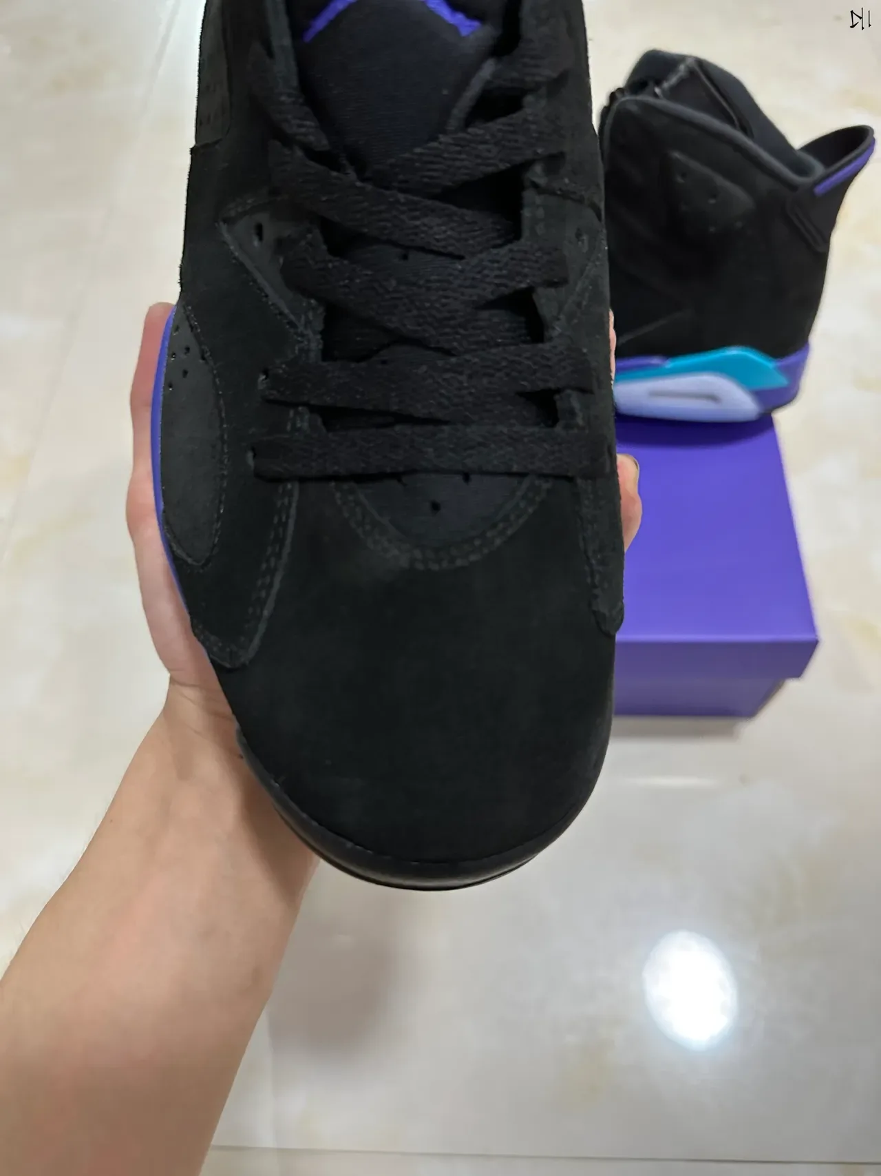 Air Jordan 6 Noir Violet Turquoise Chaussures de basket 3