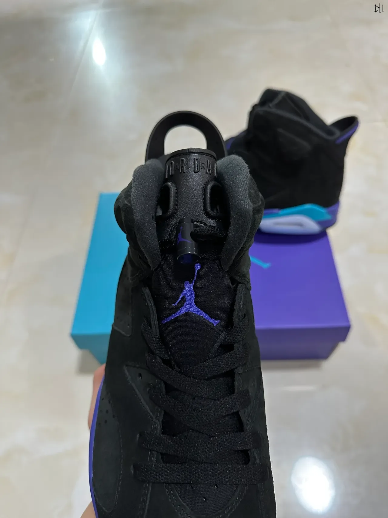 Air Jordan 6 Noir Violet Turquoise Chaussures de basket 4