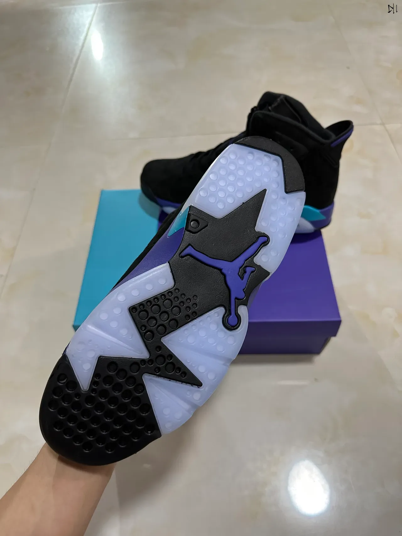 Air Jordan 6 Noir Violet Turquoise Chaussures de basket 6