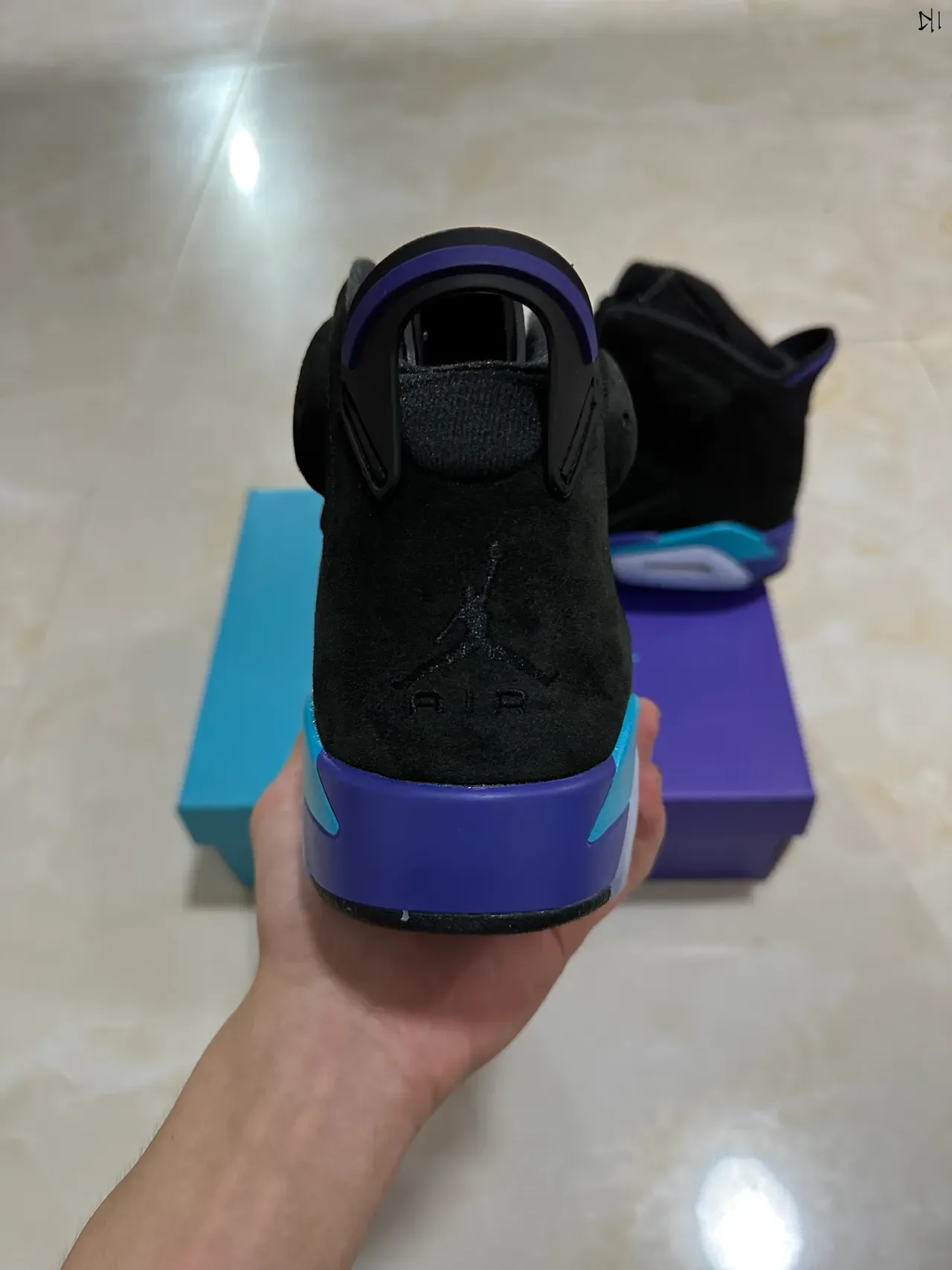 Air Jordan 6 Noir Violet Turquoise Chaussures de basket 7