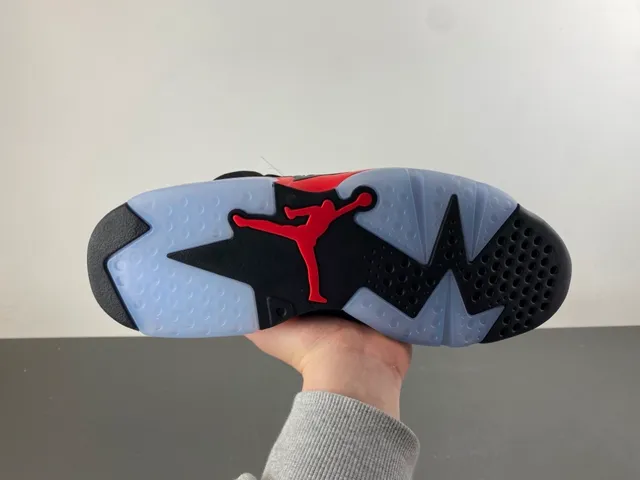 Air Jordan 6 Black Red Light Blue Basketball Shoes 10
