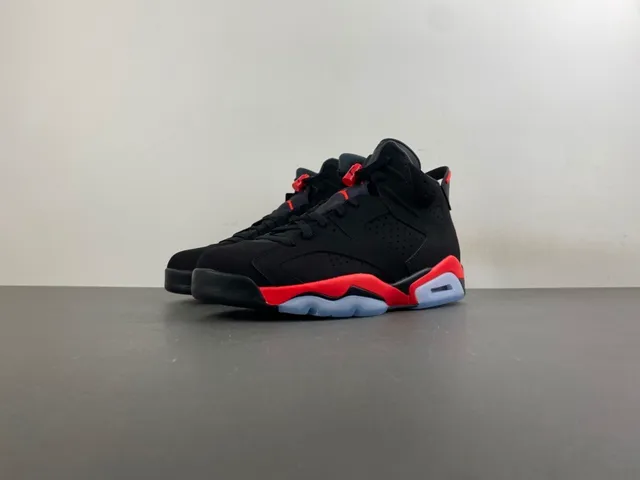 Air Jordan 6 Black Red Light Blue Basketball Shoes 11