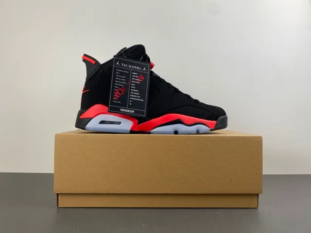Air Jordan 6 Black Red Light Blue Basketball Shoes 16