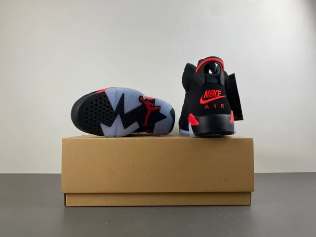 Air Jordan 6 Black Red Light Blue Basketball Shoes 17