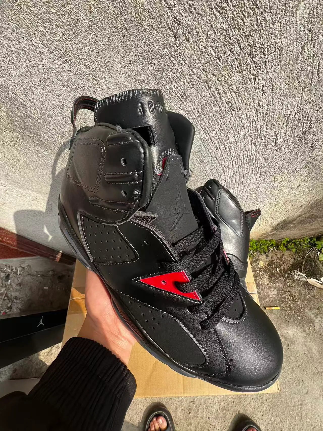 Air Jordan 6 Black Red Triangle Basketball Shoes 2