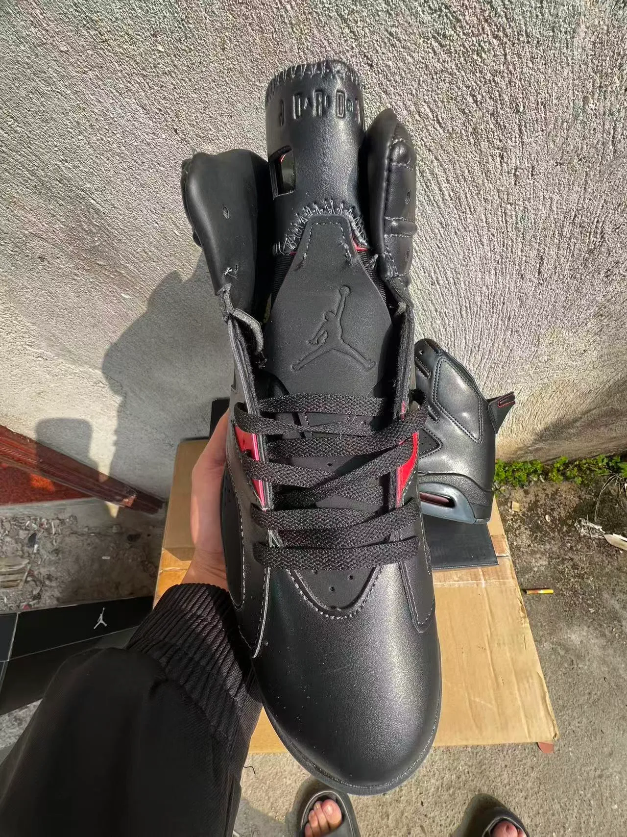 Air Jordan 6 Black Red Triangle Basketball Shoes 3
