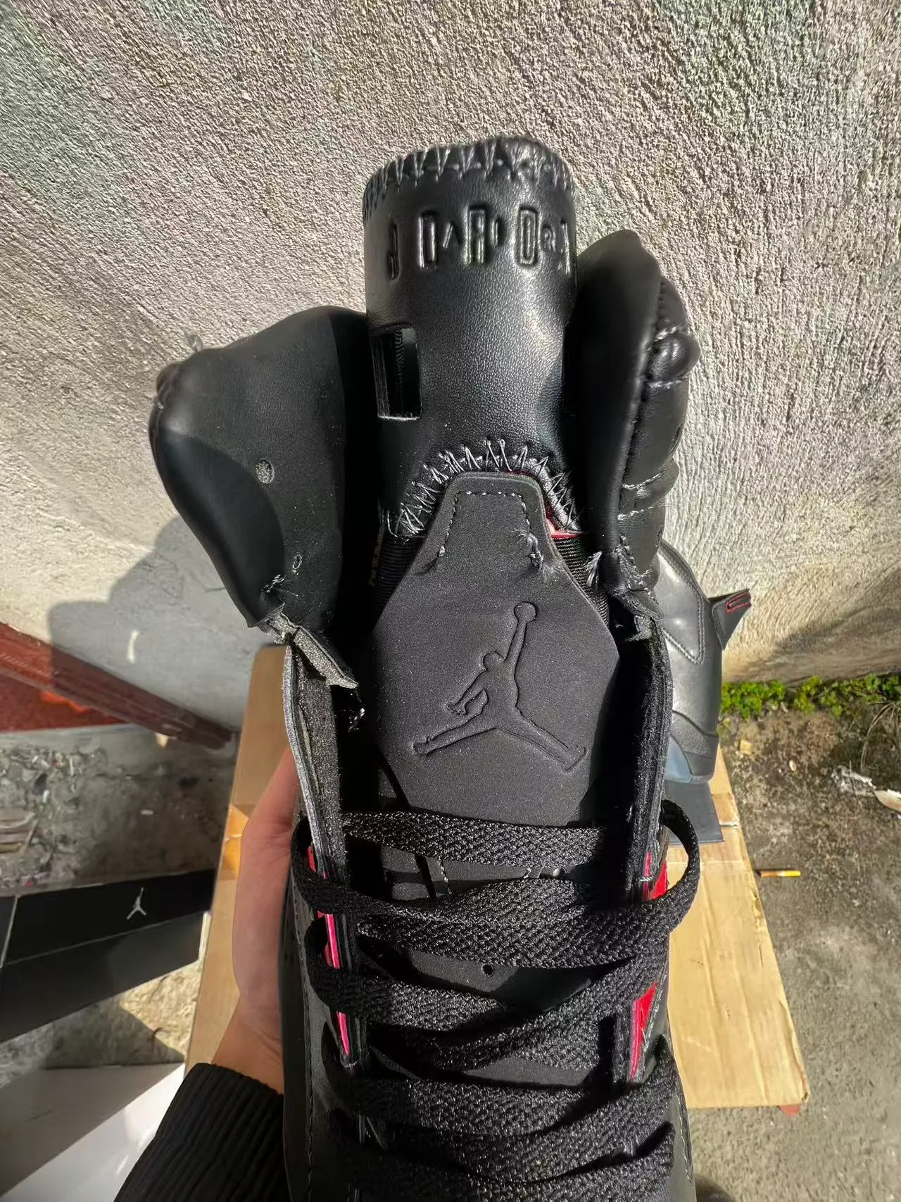 Air Jordan 6 Black Red Triangle Basketball Shoes 4