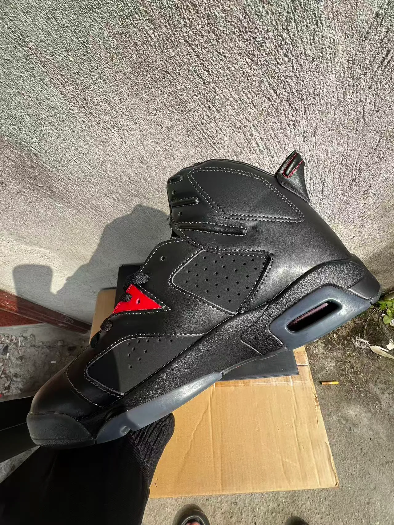 Air Jordan 6 Black Red Triangle Basketball Shoes 5