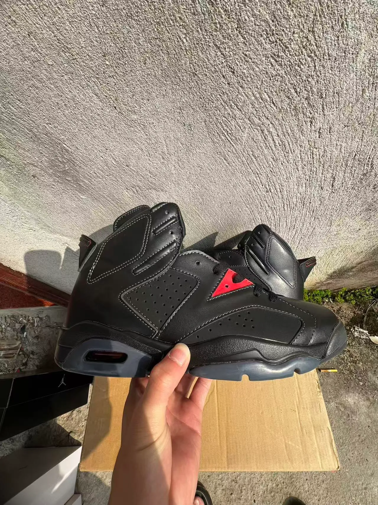 Air Jordan 6 Black Red Triangle Basketball Shoes 7