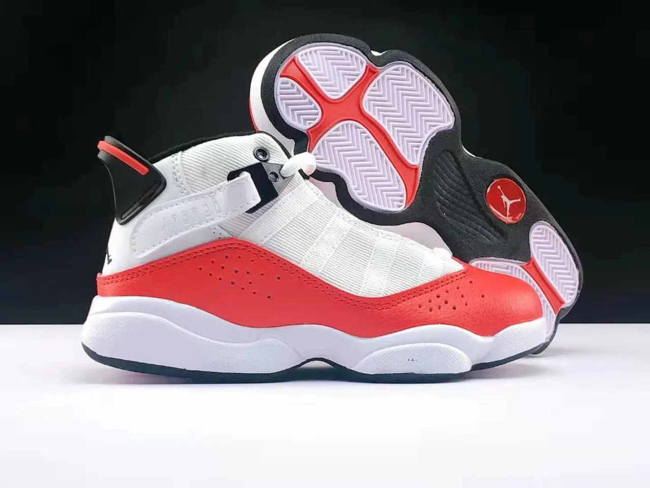 Air Jordan 6 Black Red White Basketball Shoes 3