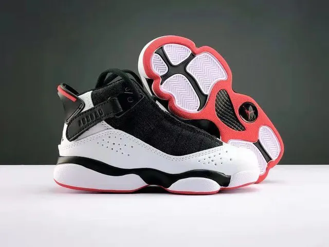 Air Jordan 6 Black Red White Basketball Shoes 7