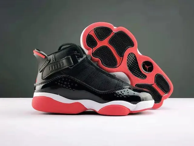 Air Jordan 6 Black Red White Basketball Shoes 8