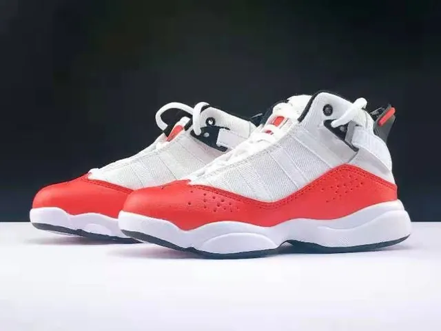Air Jordan 6 Black Red White Basketball Shoes 16