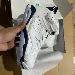 Air Jordan 6 White Navy Basketball Shoes