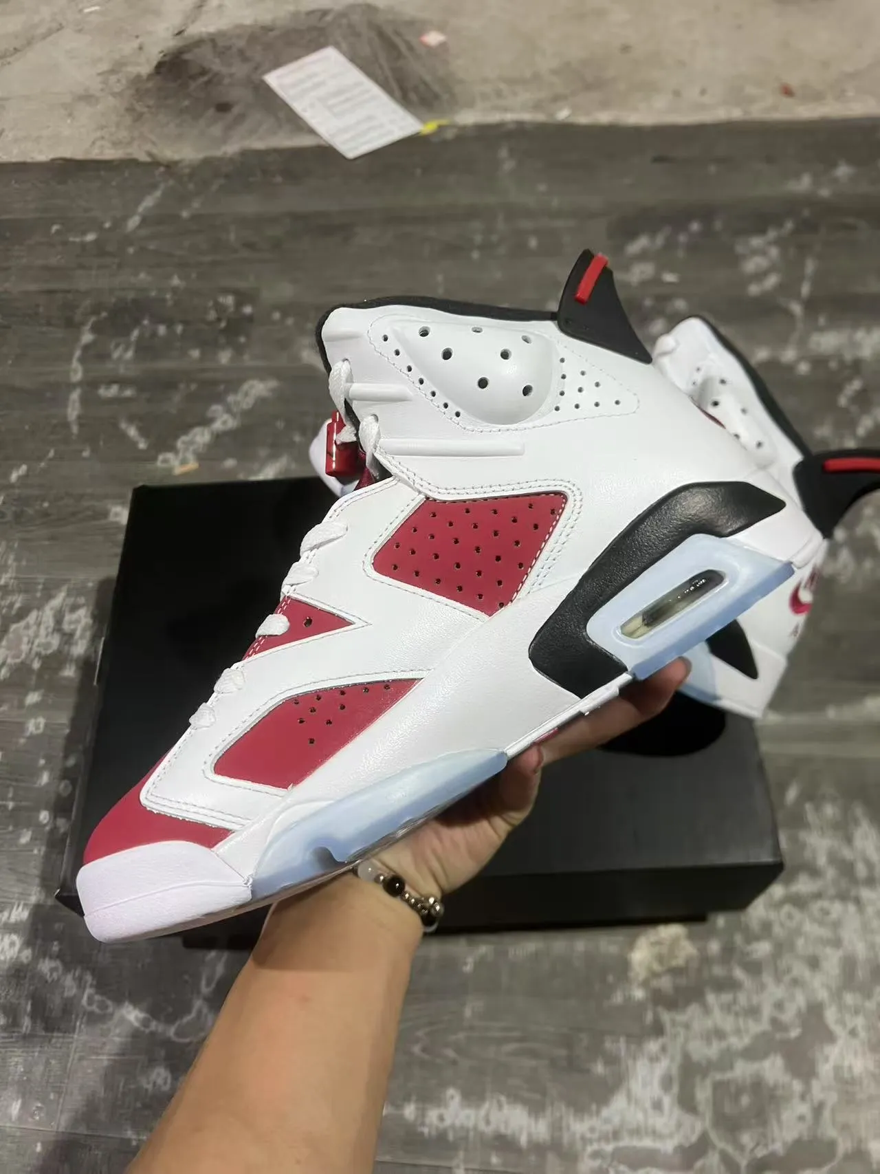 Air Jordan 6 White Red Black Basketball Shoes 5