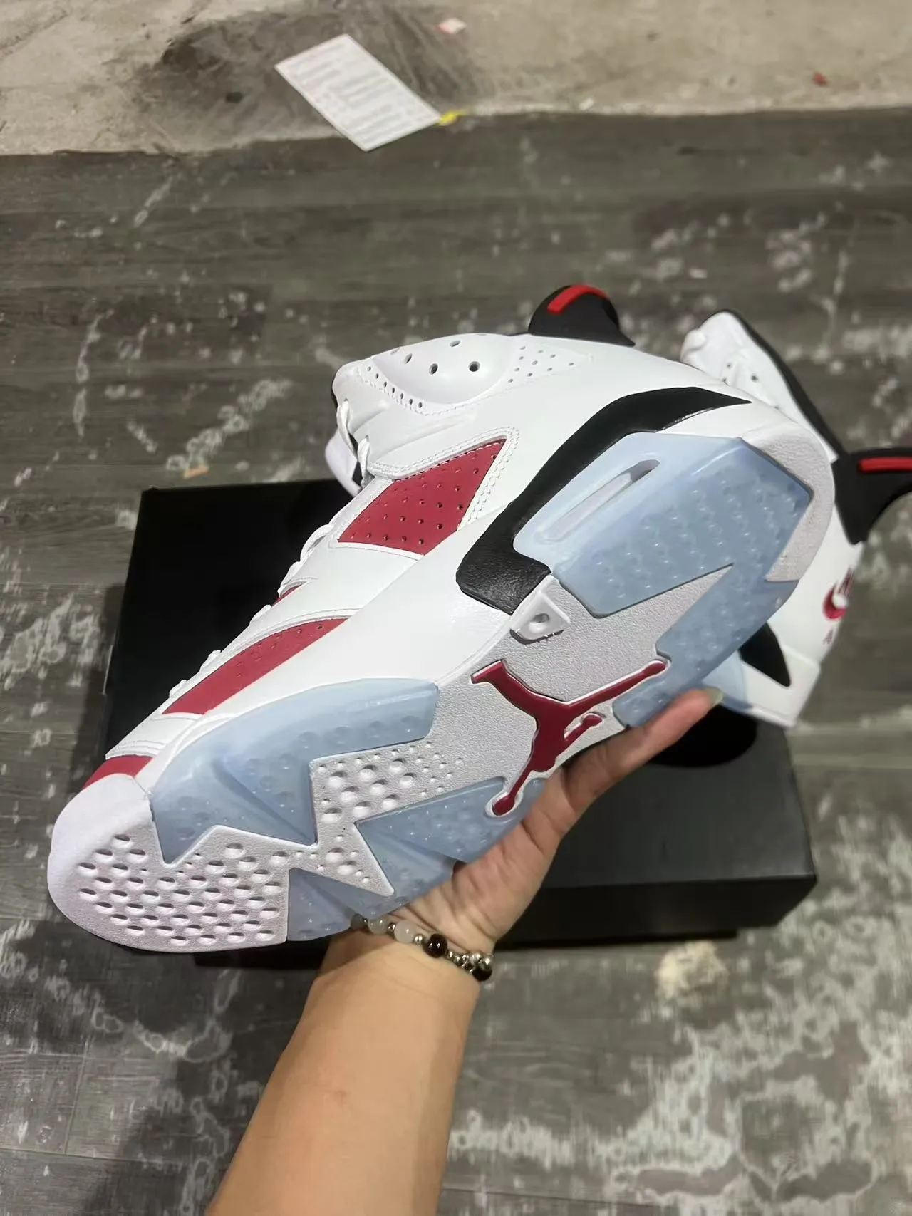Air Jordan 6 White Red Black Basketball Shoes 6