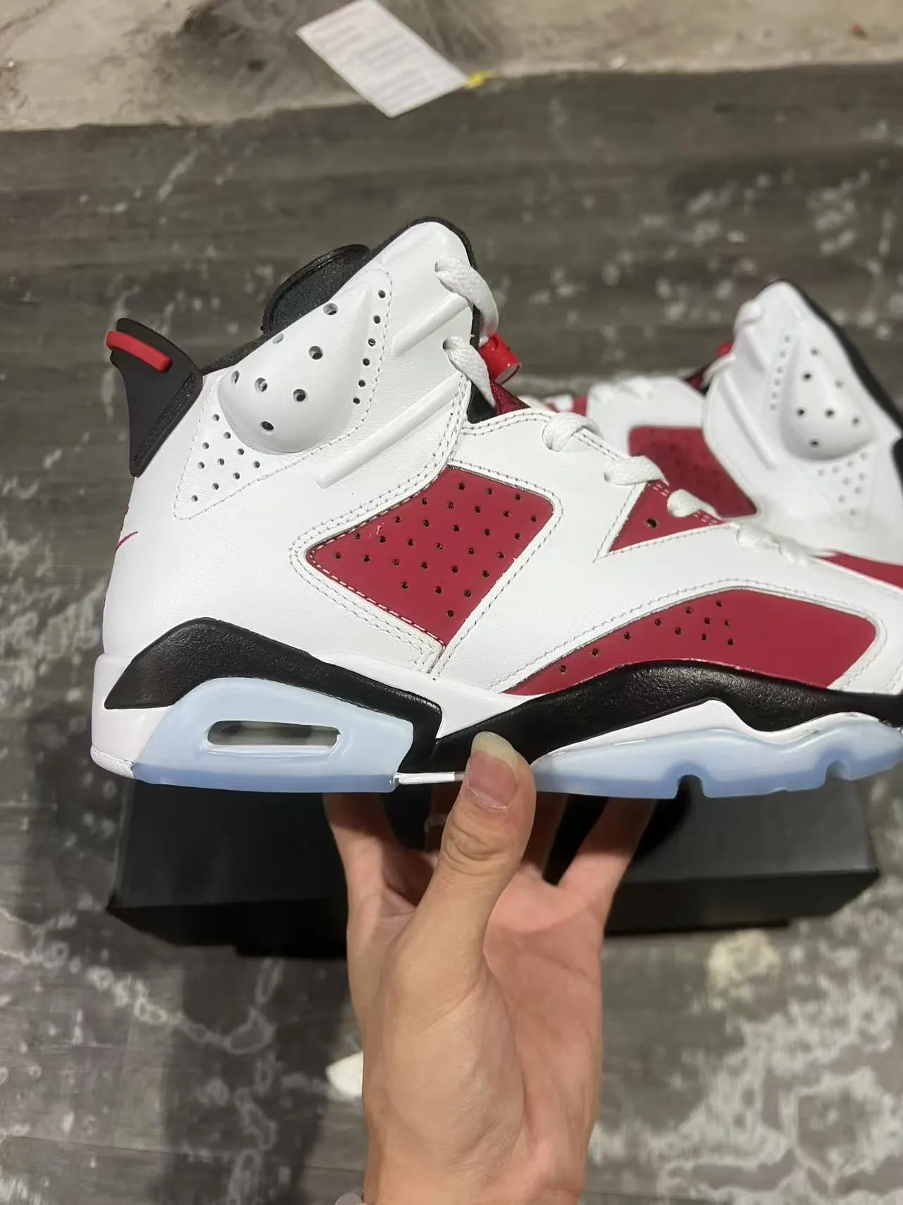 Air Jordan 6 White Red Black Basketball Shoes 7
