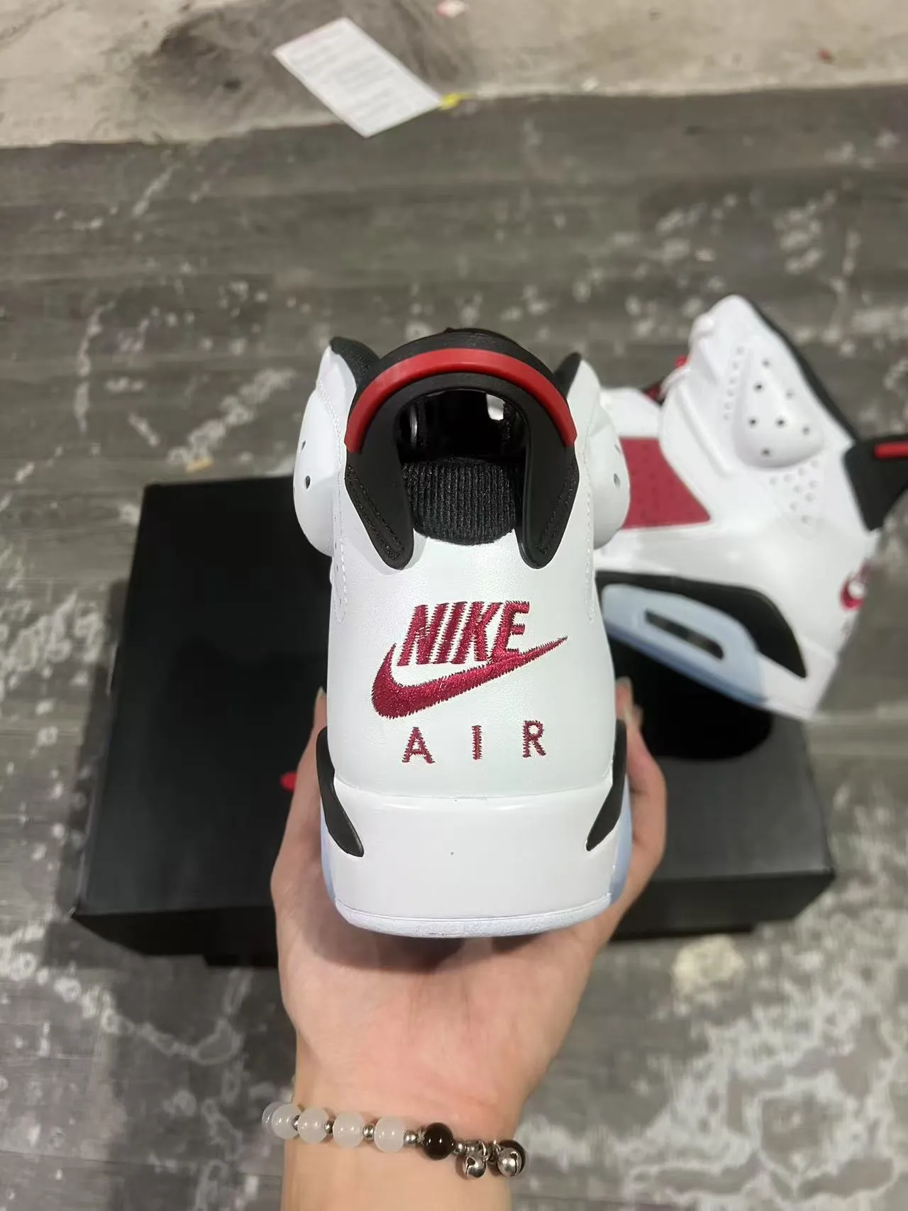 Air Jordan 6 White Red Black Basketball Shoes 9