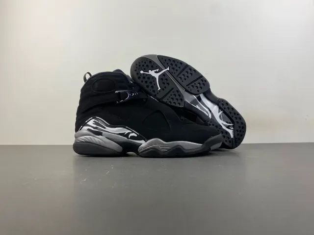 Air Jordan 8 কালো এবং ধাতুকর রূপালী বাস্কেটবল জুতো 12