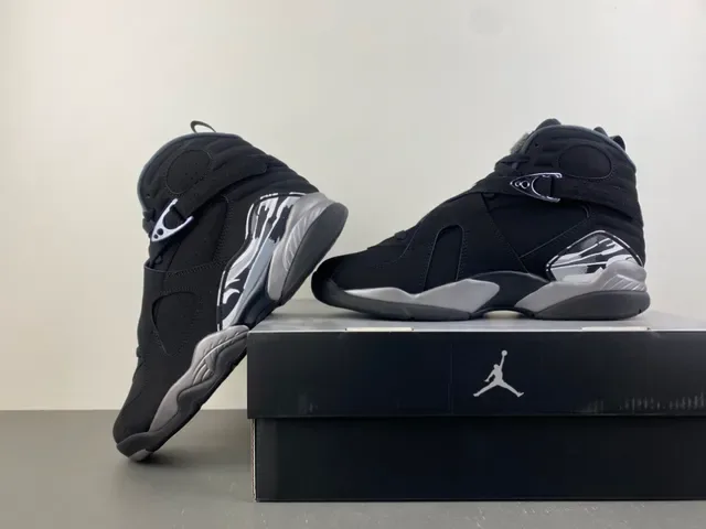 Air Jordan 8 কালো এবং ধাতুকর রূপালী বাস্কেটবল জুতো 14
