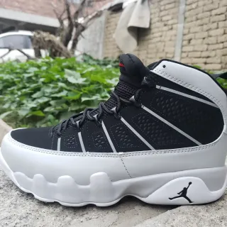 Air Jordan 9 Negro y Blanco Zapatillas de Baloncesto de Alto
